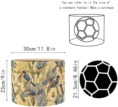 Rustic lamp shade Floral Bird Butterfly Pattern bamboo material11.8x9Inch