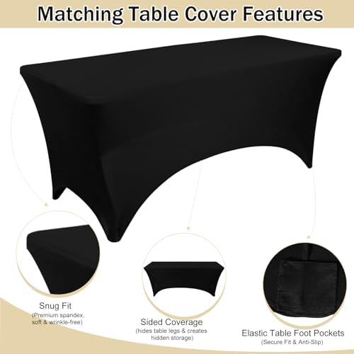 1 Set 6 FT Rectangle Folding Table with Carrying Handle, Lightweight Fold-in-...