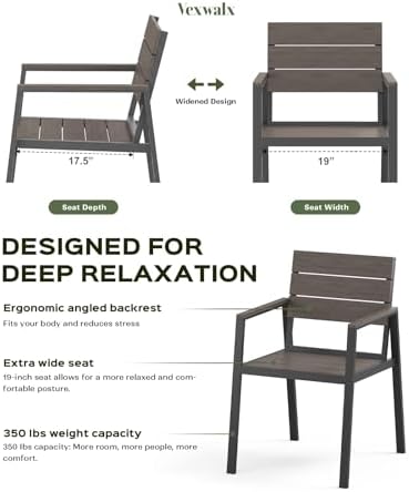 Vexwalx Outdoor Dining Set, Aluminum Dining Table Set for 6, Patio Table and ...