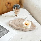 Jewelry Dish Trinket Tray for Women, Ring Dish Holder, Unique Cloud Shape Plate Cute Things Vanity Aesthetic Room Decor Mother's Day Birthday Gifts (Faux Travertine Y)