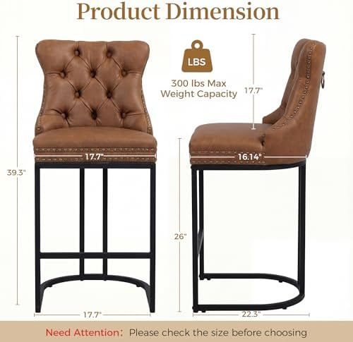 AQO Counter Height Bar Stools Set of 4 for Kitchen Island, Modern Bar Stools ...