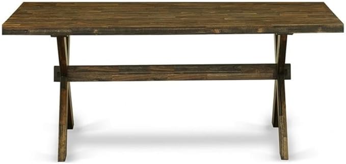 East West Furniture X777MZ716-5 5 Piece Kitchen Table Set for 4 Includes a Rectangle Dining Room Table with X-Legs and 4 Dark Khaki Linen Fabric Upholstered Chairs, 40x72 Inch, Multi-Color