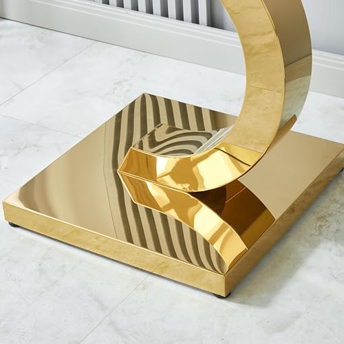 Henf Square Glass End Table Luxury Accent Sofa Side Table, Modern Glass End T...