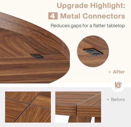 Tribesigns 47 inch Round Dining Table Wood Kitchen Table for Dining Room, 47&...