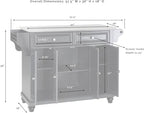 Crosley Furniture Cambridge Stainless Steel Top Rolling Kitchen Island Storage Cart, Spice Rack, Cherry