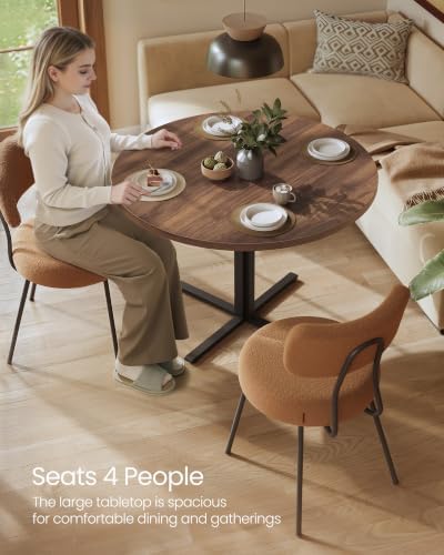 VASAGLE Dining Table Set, Round Dining Table with 2 upholstered Chairs, for S...