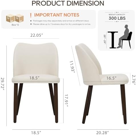 COLAMY Upholstered Dining Chairs Set of 4, Modern Fabric Dining Room Kitchen ...