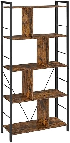 VASAGLE Bookshelf, 5-Tier Bookcase with Open Compartments