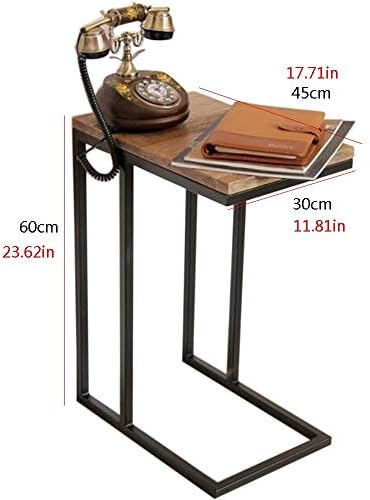 Telephone Table, C-Shaped Side Sofa Snack Table,Telephone Side Table,Solid Wo...