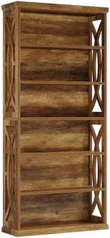 Tribesigns 6-Tier Bookshelf, 71 Inches Tall Freestanding Bookcase, Large Indu...