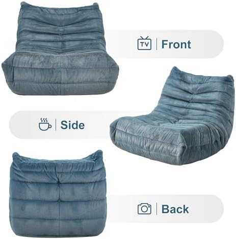 Hobestluk Big Bean Bag Chairs for Adults Fireside BeanBag Couch Togo Sofa | E...