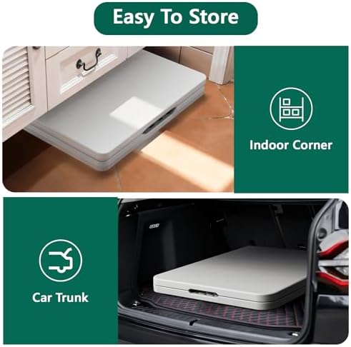 Folding Table 1 Pack, 4FT Folding Table with Adjustable Height, Heavy Duty Pl...