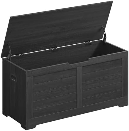 VASAGLE Storage Chest, 39.4 Inches Width Bench with 2 Safety Hinges | Farmhou...