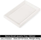 Jewelry Trays, Leather Tray, Luxury White Jewelry Organizer Tray For Necklace,Earring,Ring,Flat Jewelry Organizer For Dresser