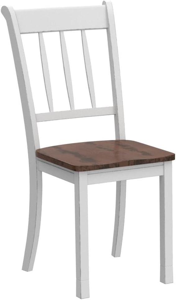 Giantex Wood Dining Chairs Set of 4, Armless Kitchen Chairs w/Solid Rubber Wood Frame, Easy to Assemble Dining Side Chair, Farmhouse Dining Room Chairs