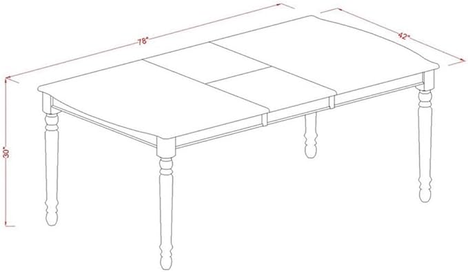 East West Furniture DOVE9-MAH-47 9 Piece Dining Set Includes a Rectangle Dini...