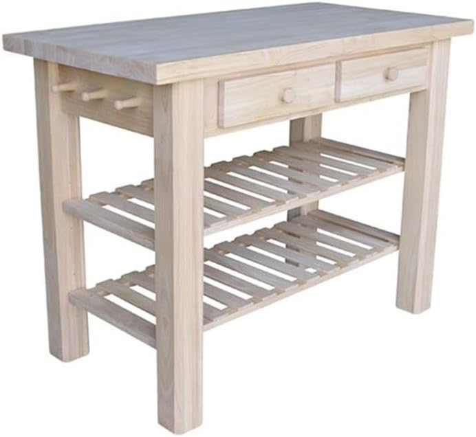 International Concepts Modern Wood Kitchen Island in Natural