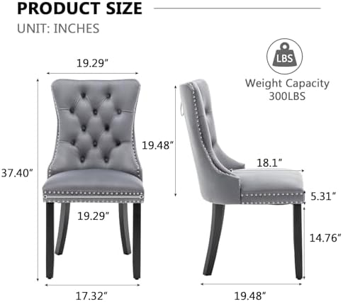 Hixkol Velvet Dining Chairs Set of 2,Upholstered Dining Chairs with Ring Pull...