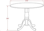 East West Furniture DMAV5-OAK-C 5 Piece Kitchen Table Set for 4 Includes a Round Dining Table with Dropleaf and 4 Linen Fabric Dining Room Chairs, 42x42 Inch, Oak