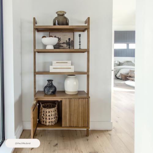 Nathan James Jasper 3-Shelf Solid Wood Boho Bookshelf, Wall Mounted Bookshelf...