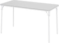 IDEALHOUSE 4 Feet Folding Table, Protable Foldable Card Table, Gray | Metal Legs Support, Upholstered PU Leather Tabletop, Heavy Duty, No Assembly Required, Perfet for Indoor and Outdoor