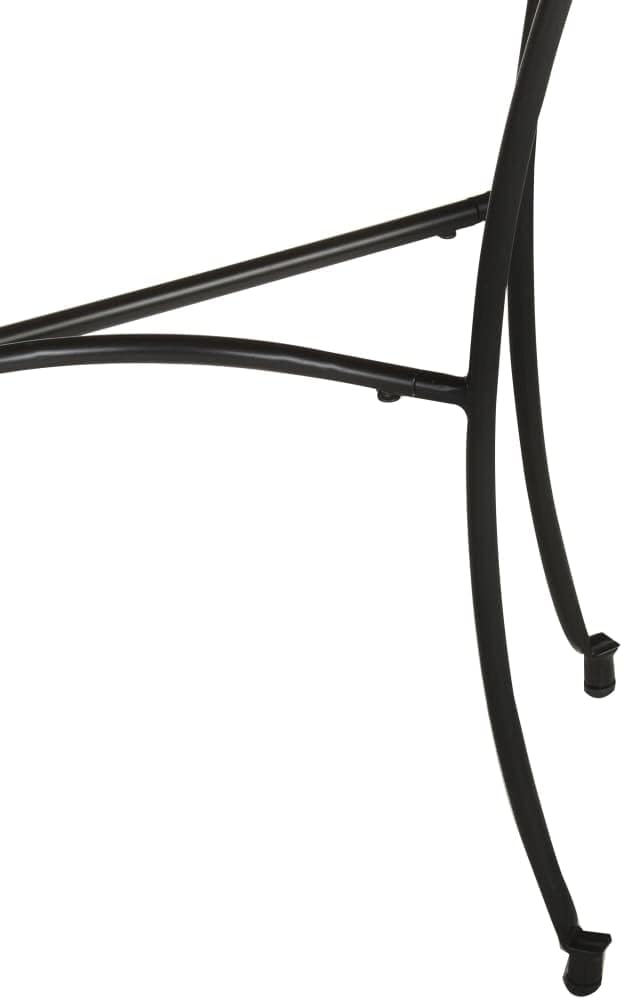 Industrial Style Mango Wood Side Table with Black Steel Legs, Solid Mango Woo...
