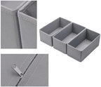 Small Foldable Fabric Drawer Organizer 6 Pack Grey - 11“ Breathable Closet & Dresser Storage Bins for Socks, Underwear, Bras & Baby Clothes