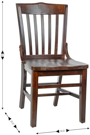 Flash Furniture Hercules Wood School House Back Restaurant Chair, Walnut