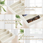 2 Pcs Sunglass Organizer Trays Glasses Stackable Jewelry Trays Sunglass Organizer Display Box (12 Grids,Beige)