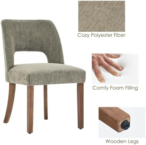 VKNOW Dining Chairs Set of 6, Fabric Dining Chairs, Green