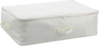 Comforter Clothes Storage Bag, 26.8 x 18 x 7.8 inches, 600D Oxford Fabric for Blanket, Quilt, Pillow, Bedding, Clothes, Sweater, Bedding, Foldable Zipper Container Tote, 2 Carrying Handles, Beige