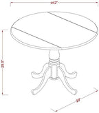 East West Furniture DLAV3-SBR-C 3 Piece Dining Room Table Set Contains a Round Dining Table with Dropleaf and 2 Linen Fabric Upholstered Chairs, 42x42 Inch, Saddle Brown