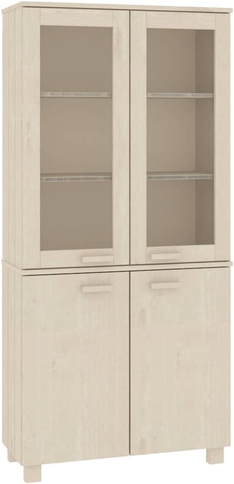 Solid Pine Wood Highboard Honey Brown