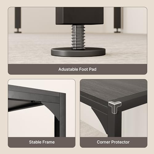 Gizoon Square Dining Table Set for 2, Kitchen Table with 2 Benches Black