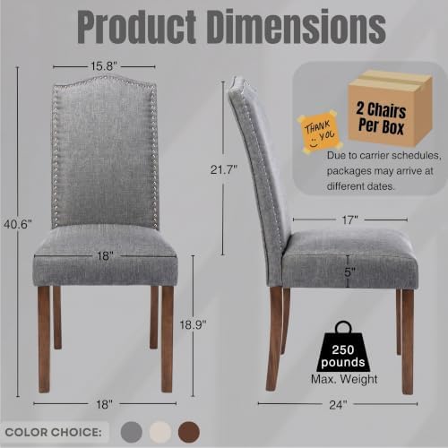 Upholstered Dining Chair Modern Stylish Kitchen Diner Fabric Set of 6
