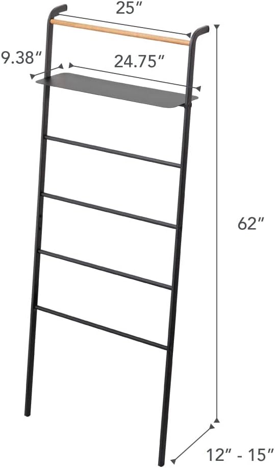Yamazaki Home Leaning Ladder with Shelf, Space Saving