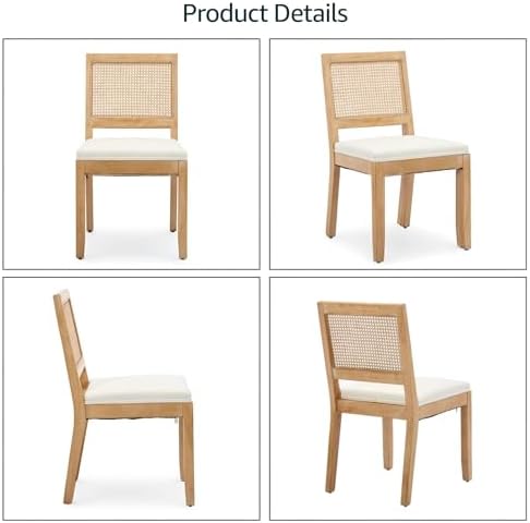 French Country Dining Chairs Set of 6, Beige Modern Kitchen & Dining Room...