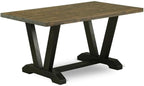 East West Furniture VT676 V-Style Modern Dining Table - a Rectangle Kitchen Table Top with Stylish Legs, 36x60 Inch, Multi-Color