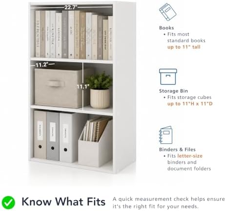 Homes: Inside + Out Apexa 2-Tier Cube Storage Organizer Shelves, Stackable Wo...