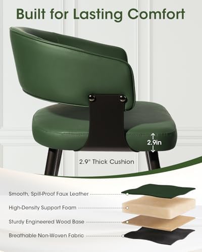 Dining Chairs Set of 6, Modern Faux Leather Kitchen Chairs