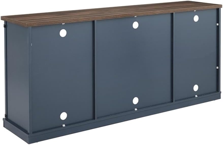 LIVILAND 68 in. TV Media Stand for TV up to 75 in. Navy w/Walnut Color Desktop