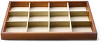 Oirlv 12 Grids Wood Jewelry Organizer Tray Stackable Jewelry Drawer Tray Bracelet/Watch Showcase Display Storage(Creamy-white)