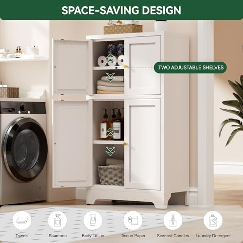 Bevivog Metal Locker Storage Cabinet,Home Accent Cabinets with 4 Doors and 2 ...