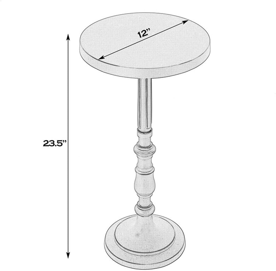 Beaumont Lane Round Metal Pedestal End Table, 12" W x 23.5" H, Bron...