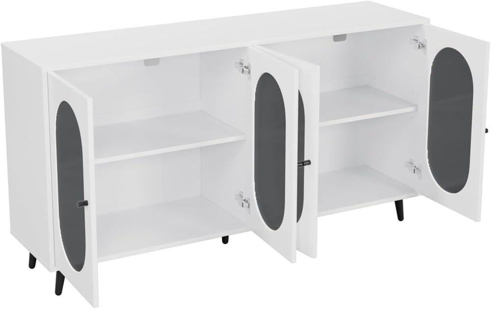 Modern Accent Sideboard Cabinet with Acrylic Doors, Freestanding Storage Cupb...