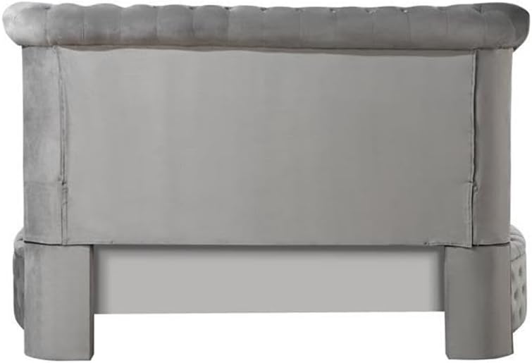 Acme Gaiva Eastern King Bed w/Storage in Gray Velvet