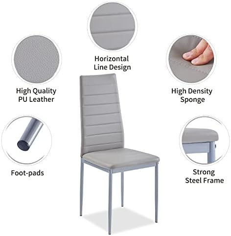 Dining Table Set for 4, 5 Piece Kitchen Table and Chairs for Dinette, Apartme...