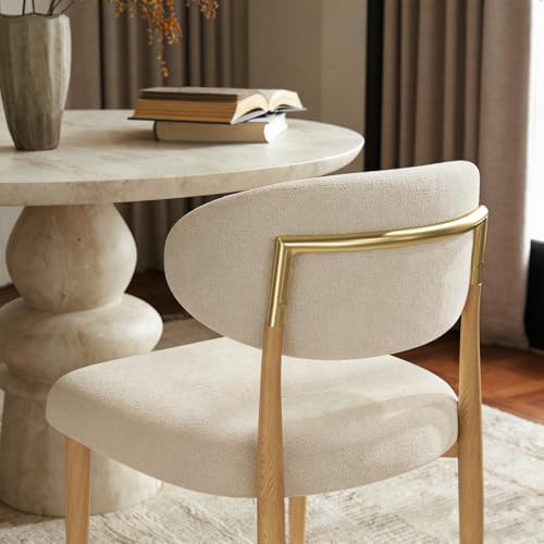 300LBS Dining Chairs Set of 6,Metal Kitchen Chairs,Modern Fabric Upholstered ...