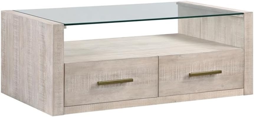 Pemberly Row Contemporary 3-Piece Coffee Table Set, Acacia Wood Veneers, Toff...