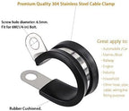 LOKMAN 20 Pack 1/2 Inch Stainless Steel Cable Clamp, Rubber Cushioned Insulated Clamp, Conduit Wire Holder Strap Clips for Tube, Pipe or Wire Cord Installation